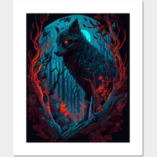 night wolf Posters and Art